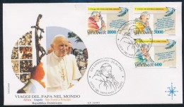 1993 II. János Pál Pápa Utazásai Sor FDC-n Mi 1101-1103 - Andere & Zonder Classificatie