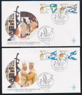 1992 II János Pál Pápa Utazásai Sor 2 FDC-n Mi 1071-1074 - Autres & Non Classés