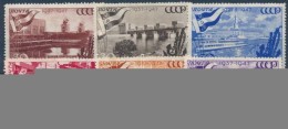 ** * 1947 Moszkva-Volga Csatorna Sor Mi 1131-1136 (**Mi EUR 35,-) (betapadás, Rozsdafolt, Gumihiba Mi 1131... - Autres & Non Classés