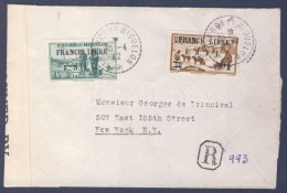 1942 Cenzúrás Ajánlott Levél New Yorkba / Censored Registered Cover To New York - Autres & Non Classés