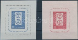 ** 1958 100 éves A Román Bélyeg Fogazott és Vágott Blokk Mi 40-41 - Autres & Non Classés