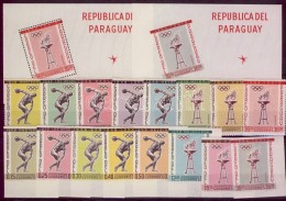 ** 1962 Sport és Olimpia Fogazott és Vágott Sor és Blokk Mi 1103-1110+1111-1118+blokk... - Andere & Zonder Classificatie