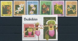 ** 1997 Orchideák Sor Mi 1577-1582 + Blokk Mi 161 - Andere & Zonder Classificatie