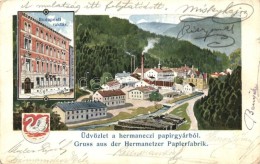 T2/T3 Hermánd, Hermanecz, Harmanec; Papírgyár, Budapesti Raktár / Paper Factory,... - Non Classés