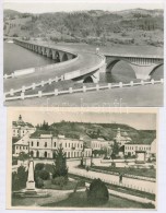 4 Db MODERN Román Városképes Lap / 4 MODERN Romanian Town-view Postcards - Unclassified