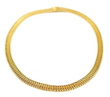 Levélmintás Arany Nyaklánc. 14K Arany. Jelzett. 49,3g. / Large 14 C Gold Necklace With... - Autres & Non Classés