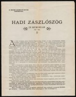 1915 Hadi Zászlószög, Országos HadsegélyezÅ‘ Bizottság... - Autres & Non Classés