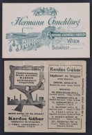 Cca 1900-1938 Budapest, 2 Db Reklám Nyomtatvány: Hermann Gmehling BÅ‘r és BÅ‘rbútor... - Publicités
