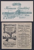 Cca 1900-1938 Budapest, 2 Db Reklám Nyomtatvány: Hermann Gmehling BÅ‘r és BÅ‘rbútor... - Advertising