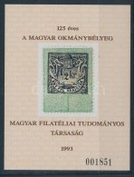 ** 1993/4 125 éves Az Okmánybélyeg Emlékív (8.000) - Autres & Non Classés