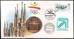 1992 Barcelona Emlékérem FDC érmés Borítékban - Andere & Zonder Classificatie