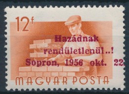 ** 1956 Sopron Munka 12f Piros Felülnyomással (250.000) Garancia Nélkül / No Guarantee - Sonstige & Ohne Zuordnung