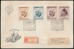 1955 Bartók FDC Jobb Szelvényes Bélyeggel Ajánlott FDC-n Bécsbe - Autres & Non Classés