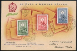 1951 80 éves A Magyar Bélyeg Emléklap - Other & Unclassified