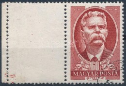 ** 1951 Maxim Gorkij 60f Bal Oldali üres MezÅ‘vel, Bal Alsó Részén Nyomdai Jellel - Andere & Zonder Classificatie