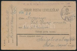 1917 Tábori Posta LevelezÅ‘lap 'K.u.k. Infanterieregiment Nr.38.' + 'TP 427 A' - Andere & Zonder Classificatie