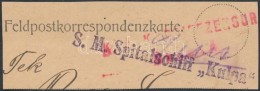 ~ 1915 S.M. Spitalschiff ,,KULPA' Bélyegzés Kivágáson - Other & Unclassified