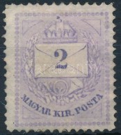 * 1874 2kr 13-as Fogazással Szürkés Ibolya (9.000) (betapadás) - Andere & Zonder Classificatie