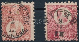 O 1871 2 Db Réznyomat 5kr '(OSIEK)-ESSEK / (U) GOR.GRA.' + 'FIUME / P.M.' - Autres & Non Classés