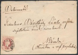 1867 5kr Levélen ,,DEBRECZEN' - Nagyvarad (hajtóka Hiány) - Autres & Non Classés