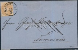 1865 15kr Levélen / On Cover 'KRONSTADT' - 'TEMESVÁR' - Other & Unclassified