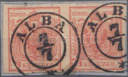 1850 3kr Pár MP III Teljes / Szép Szélekkel / Pair With Nice Margins 'ALBA' - Autres & Non Classés