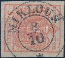 O 1850 3kr HP III. Szép Szélekkel, Középen Papírránccal / With Nice... - Autres & Non Classés