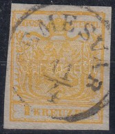 O 1850 1kr Kadmium Sárga / Cadmium Yellow HP III. Teljes / Jó Szélekkel,... - Andere & Zonder Classificatie