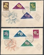 1958 Virág Sor Vágott, 2 Db FDC-n (8.000) - Autres & Non Classés