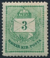 * 1874 3kr 13-as Fogazással, Koszorú Mellett Kontár Vésetjavítás - Autres & Non Classés