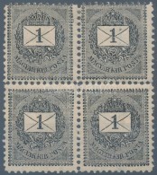 ** * 1898 1kr 4-es Tömb 11 1/2-es Fogazással, A 2 FelsÅ‘ Bélyeg Falcos (54.000) - Andere & Zonder Classificatie