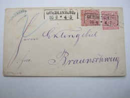 QUEDLINBURG , Ganzsache Mit Zusatzfrankatur - Enteros Postales