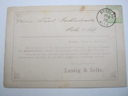 BRESLAU , Klarer Stempel Auf Vertreterkarte , Sehr Dekorativ 1872 - Briefe U. Dokumente