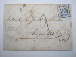 1871 , ELSASS  , Taxbrief Aus  BISCHWEILER  , Klarer Stempel Auf Brief - Postwaardestukken