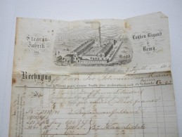 1863 , WESEL  -  Illustrierter Brief Mit Ansicht Deer Fabrik  ,   Stempel Auf Brief - Covers & Documents