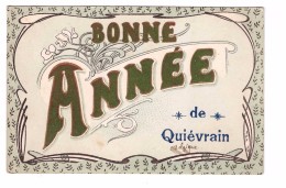 Belgique Bonne Année De Quievrain Carte Fantaisie Avec Feutrine Cachet 1906 - Quievrain