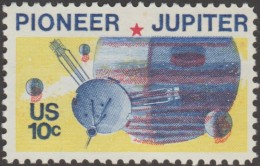 Etats-Unis 1975 Y&T 1044 Curiosité Couleur Magenta Déplacée. Programme Pioneer Pour La Recherche Sur La Planète Jupiter - Nordamerika