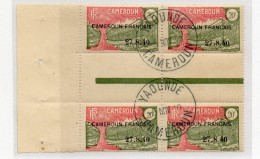 !!! CAMEROUN : BLOC DE 4 DU N°205 OBLIT YAOUNDE 6 NOVEMBRE 1940 - Gebraucht