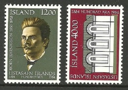 ICELAND 1984 ART PAINTINGS NATIONAL GALLERY CENTENARY ARCHITECTURE SET MNH - Nuevos