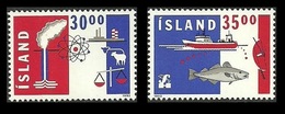 ICELAND 1992 CHAMBER OF COMMERCE SHIPS MARINE FISH SHEEP ENERGY SET MNH - Unused Stamps