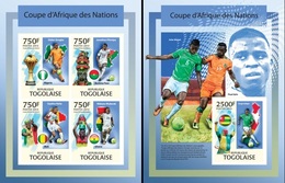 Togo 2013, Sport, Footbal African Cup, 4val In BF+BF IMPERFORATED - Africa Cup Of Nations