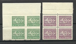 FINLAND FINNLAND 1944 Feldpost Field Post Michel 6 - 7 In 4-block MNH - Militair