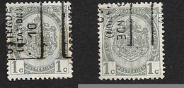 2 Preo 1910 Pos A & B   OSTENDE (STATION)  10 - Roller Precancels 1900-09