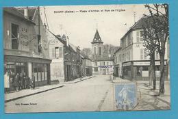 CPSM - Commerce Place D'Armes Et Rue De L'Eglise DUGNY  93 - Dugny