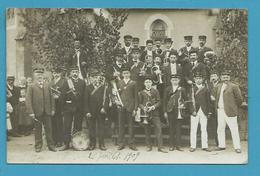 CPA PHOTO à Situer Fanfare Orchestre De Juillet 1909 - Photo R. DUVEAU à COLOMBES 92 - Andere & Zonder Classificatie