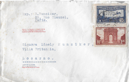 FRANCE To SUISSE → Cover Recommande Poste Aerienne 1933 - 1927-1959 Lettres & Documents