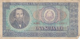 100 LEI, NICOLAE BALCESCU, SOCIALIST REPUBLIC OF ROMANIA,1966,ROMANIA. - Romania