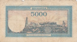 5000 LEI, COAT OF ARMS, 1945, PAPER BANKNOTE,ROMANIA. - Roumanie