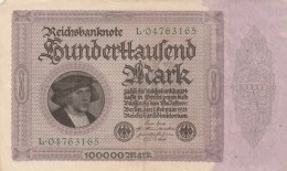 100.000 MARK, REICHSBANKNOTE, 1923, PAPER BANKNOTE, GERMANY. - 100000 Mark