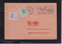 Lettre TAXEE De 29 N.BREST Ppal  Le 26 5 1975 2 Timbres Secap " FOIRE-EXPO 24 Mai-2 Juin " - 1960-.... Brieven & Documenten